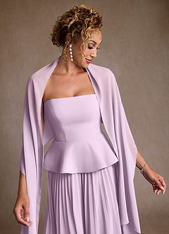 Azazie Josabeth Mother of the Bride Dresses Frosted Lilac A-Line Pleated Chiffon Dress image7