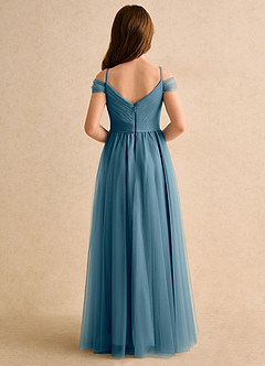 Azazie Yuna Girls Formal vestidos de niña de las flores Vestido de Bermudas de Tul de Corte en A con Vestidos sin tirantes image2