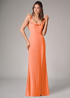 Azazie Callie Vestidos de damas de honor Vestido de Atardecer de Gasa de Corte Sirena Convertible con Corte Lateral image3