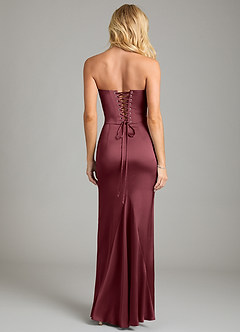 Azazie Sorrel Bridesmaid Dresses Merlot Mermaid Strapless Stretch Satin Convertible Dress image2