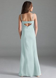 Azazie Leonis Junior Mist A-Line Pleated Stretch Satin Dress image2
