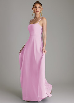 Azazie Elita Brudepigekjoler En streg Plisseret Chiffon Gulv-længde Kjole image6