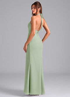 Azazie Valerie Bridesmaid Dresses Dusty Sage Mermaid Pleated Chiffon Dress image5