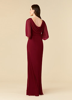 Azazie Magdalene Mother of the Bride Dresses Burgundy Sheath Sequins Mesh Dress image3
