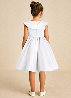Azazie Poppet vestidos de niña de las flores Vestido de Blanco de Satin Mate de Corte En A con Sin mangas image5