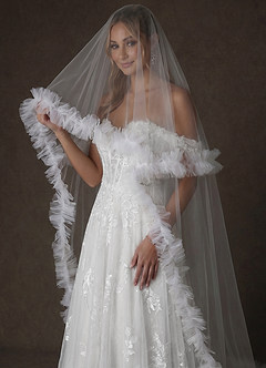 front Sophia Cut Edge Two Tier Chapel Veil