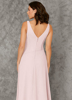 Azazie Kori Bridesmaid Dresses Blushing Pink A-Line Pleated Chiffon Dress image5