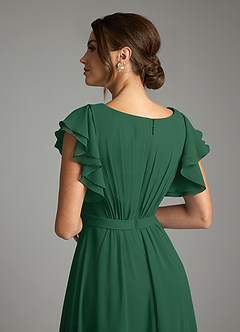Azazie Daphne Modest Bridesmaid Dresses A-Line Ruffled Chiffon Floor-Length Dress image6