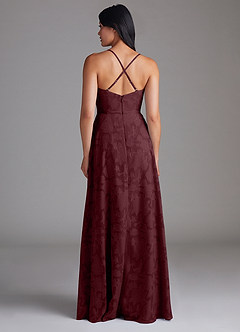 Azazie Naeem Vestidos de damas de honor Vestido de Cabernet de Devorado Floral de Corte en A image3