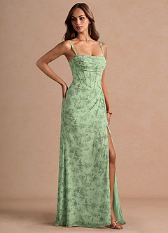 Abito Maxi Felce Verde Floreale Florisca image5