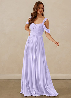 Christian Siriano Bridal for Azazie 1013 Bridesmaid Dresses Lilac A-Line Off the Shoulder Chiffon Dress image7