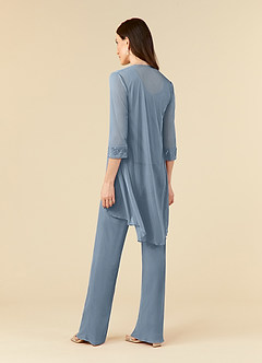 Azazie Frances Kleider für die Brautmutter Overall/Jumpsuit Schaufel Gittergewebe Kleid Staubblau image4