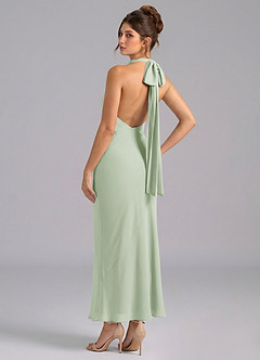 Azazie Velli Abiti da Damigella Abito Sirena in Chiffon Collo Alto Verde Salvia image6