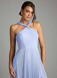 Azazie Afra Abiti da Damigella Abito A-Line in Chiffon Plissettato Ghiaccio image5