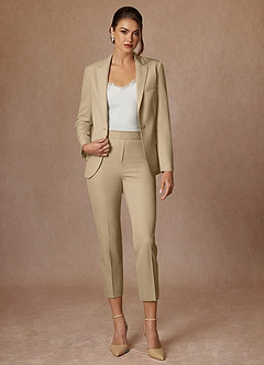 Kennedy Champagne Structured Stretch Pants Suit