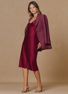 front Rowan Burgundy Refined Weave Performance blazer