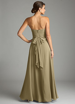 Azazie Tamira Suknie dla druhen Linia A Pofałdowany Szyfon Do ziemi Sukienka image4