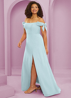 Barbie ♥ Azazie Bridesmaid Dresses Mist A-Line Off the Shoulder Chiffon Convertible Dress image13