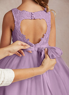 Azazie Calla Flower Girl Dresses Wisteria Ball-Gown Lace Tulle Dress image5