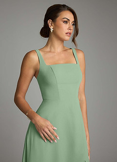 Azazie Debra Bridesmaid Dresses Matcha A-Line with Pockets Chiffon Convertible Dress image3