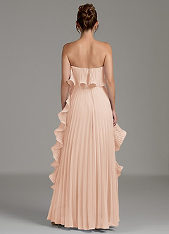 Azazie Alexia Robes de demoiselle d'honneur Robe Trapèze en Mousseline de soie Rayé Rose Anglais image7