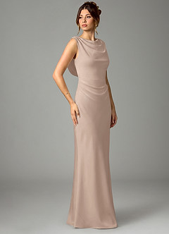 Azazie Kieryn Brautjungfernkleider Meerjungfrau-Linie Plissee Stretch-Satin Kleid Englisches Rosa image3