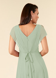 Azazie Palana Mother of the Bride Dresses Dusty Sage A-Line Lace Chiffon Dress image5