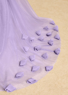 Azazie Lorita Flower Girl Dresses Lilac A-Line Beaded Tulle Dress image9