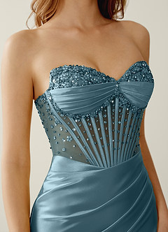 Willa Dusty Blue Sweetheart Neckline Corset Mermaid Prom Dress image5