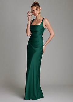 Azazie Agustina Morsiusneito Mekot Mrenneito Korsetti Joustava satiini Lattian pituus Pukeutua image5