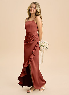 Azazie Buzzy Junior Klä av Tubklänning i Stretch Satin Plisserad image6