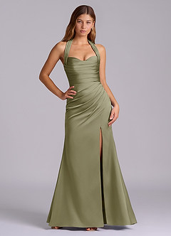 Azazie Destiny Bridesmaid Dresses Pistachio Mermaid Sweetheart Neckline Stretch Satin Dress image6