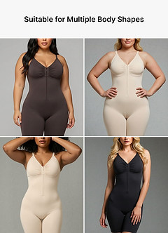 front Nahtloser Shapewear-Body mit hohem Kompressionsgrad und Reißverschluss