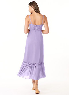 Azazie Justina Bridesmaid Dresses Lilac A-Line Sweetheart Neckline Chiffon Dress image2