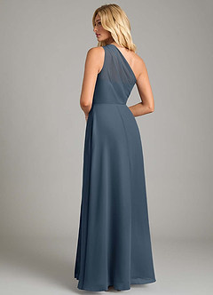 Azazie Phaedra Bridesmaid Dresses Neptune A-Line One Shoulder Chiffon Dress image2
