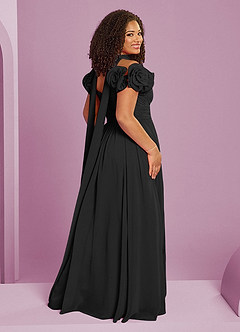Barbie ♥ Azazie Brautjungfernkleider Wandelbar A-Linie Schulterfrei Chiffon Kleid Schwarz image17