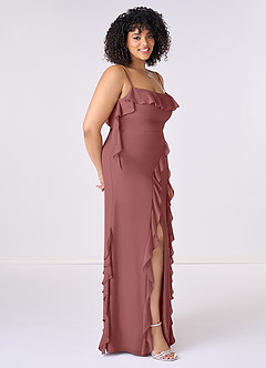 Barbie ♥ Azazie Bridesmaid Dresses Amethyst Sheath Bow Chiffon Dress image9