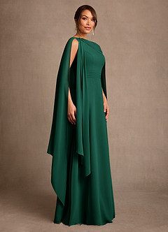 Azazie Liddie Mother of the Bride Dresses Emerald A-Line Pleated Chiffon Dress image2