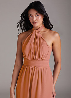 Azazie Lamara Bridesmaid Dresses MAI TAI Off the Shoulder Chiffon Convertible Jumpsuit image2