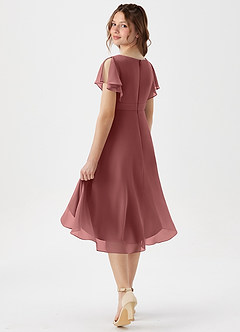 Azazie Graciela Junior Amethyst A-Line Pleated Chiffon Dress image6