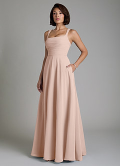 Azazie Azaria Bridesmaid Dresses English Rose A-Line Corset Chiffon Dress image5
