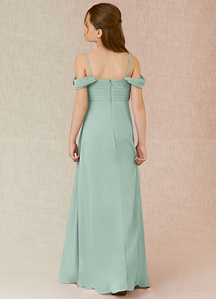 Azazie Kaitlynn Junior Agave A-Line Off the Shoulder Chiffon Dress image2