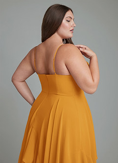 Azazie Zaina Bridesmaid Dresses Butterscotch A-Line Chiffon Dress image13