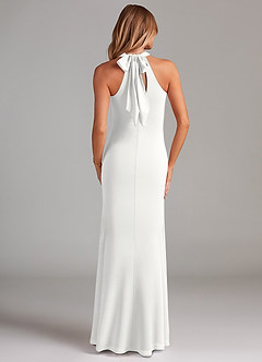 Azazie Doretta Bridesmaid Dresses White Mermaid Pleated Chiffon Dress image2