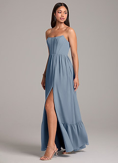 Azazie Kailee Bridesmaid Dresses Twilight A-Line with Pockets Chiffon Dress image3