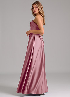 Azazie Lucienne Robes de demoiselle d'honneur Robe Trapèze Convertible en Satin extensible Sans bretelles Mauve Vintage image3