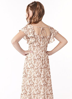 Azazie Bondi Junior Linia A Ukłon Szyfon Długość podłogi Młodsza druhna Sukienka image3