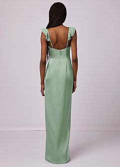 Barbie ♥ Azazie Bridesmaid Dresses Agave Sheath Stretch Satin Dress image5