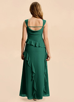 Azazie Sloane Junior Emerald A-Line Sweetheart Neckline Chiffon Dress image2