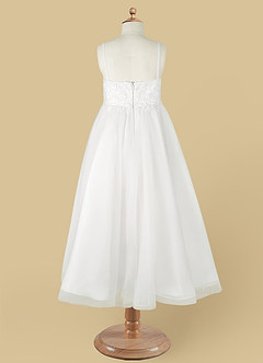 Azazie Buttercup Flower Girl Dresses Ivory A-Line Lace Tulle Dress image11